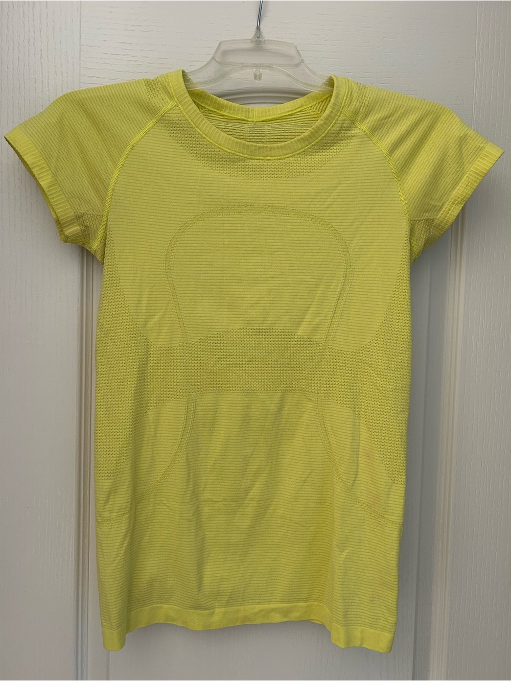 Lululemon Swiftly Tech short sleeved athletic top, yellow, 8